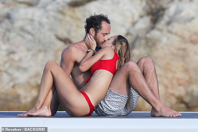 Kate's brother James Middleton sharing a passionate kiss with his girlfriend, now wife, Alizée Thevenet