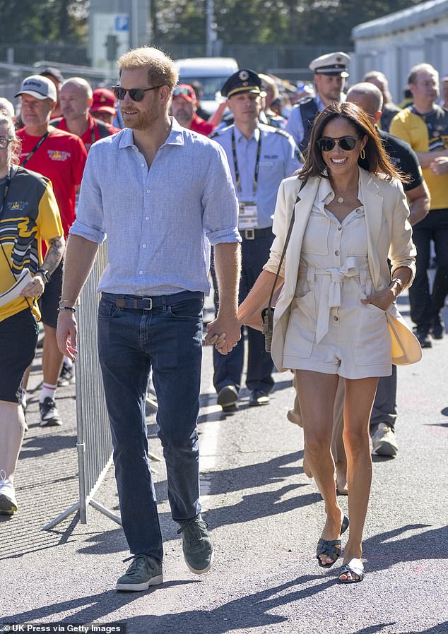 Prince Harry and Meghan attend the cycling at the Invictus Games on September 15, 2023, in Dusseldorf