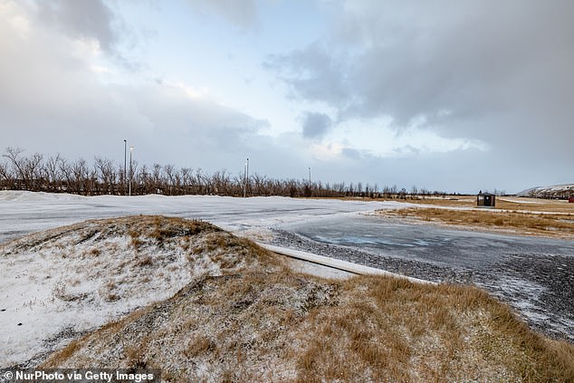 Snow and ice in the fields of Iceland on January 27, 2023