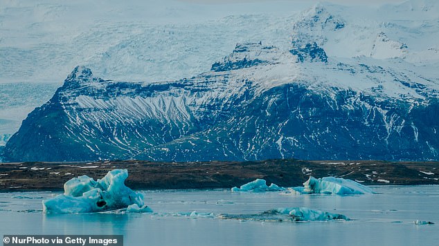 As both Zara and Mike come from sports backgrounds, the couple are regularly spotted partaking in action-packed activities whenever possible. Pictured: A drone view of an iceberg in Iceland on January 25, 2023