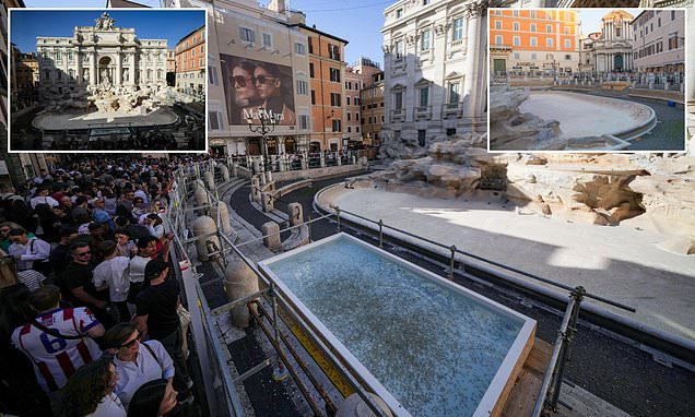 Tourists slam 'ugly' replacement pool at Rome's Trevi Fountain