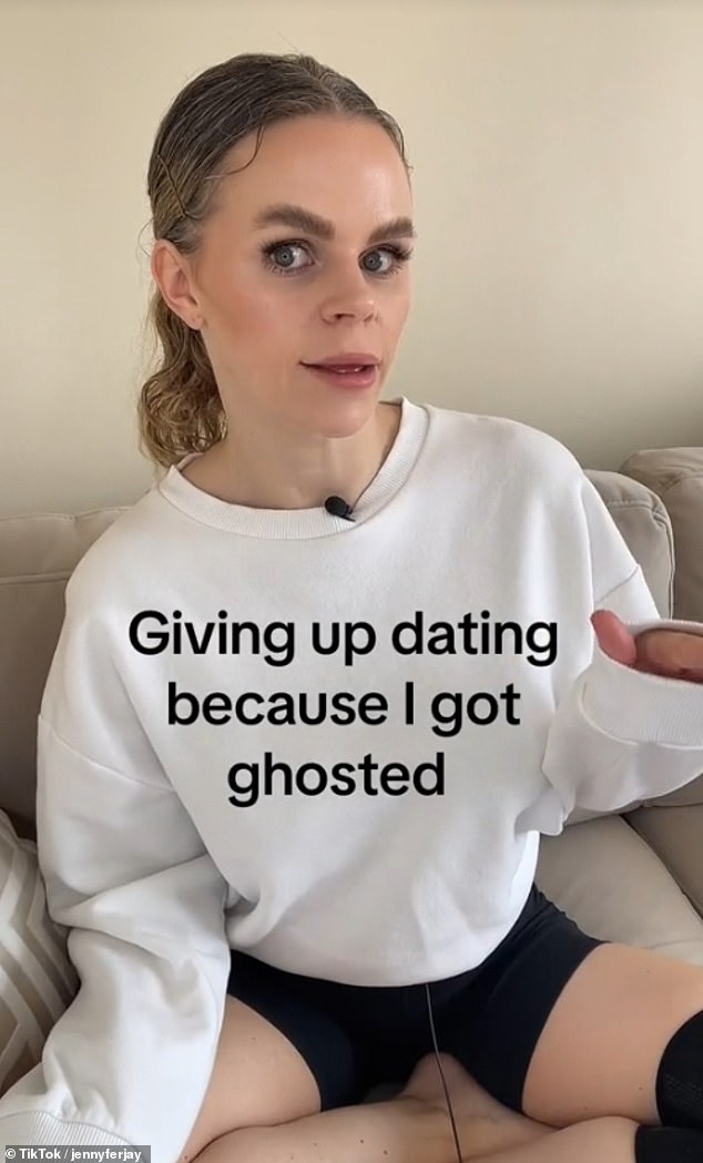 Jenny said she was giving up dating because she got ghosted by someone she met on Bumble, an online dating site