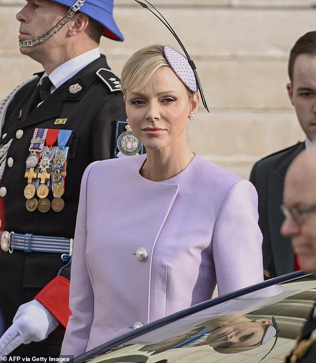 Princess Charlene of Monaco was a vision in purple on Tuesday as she kicked off the country's National Day