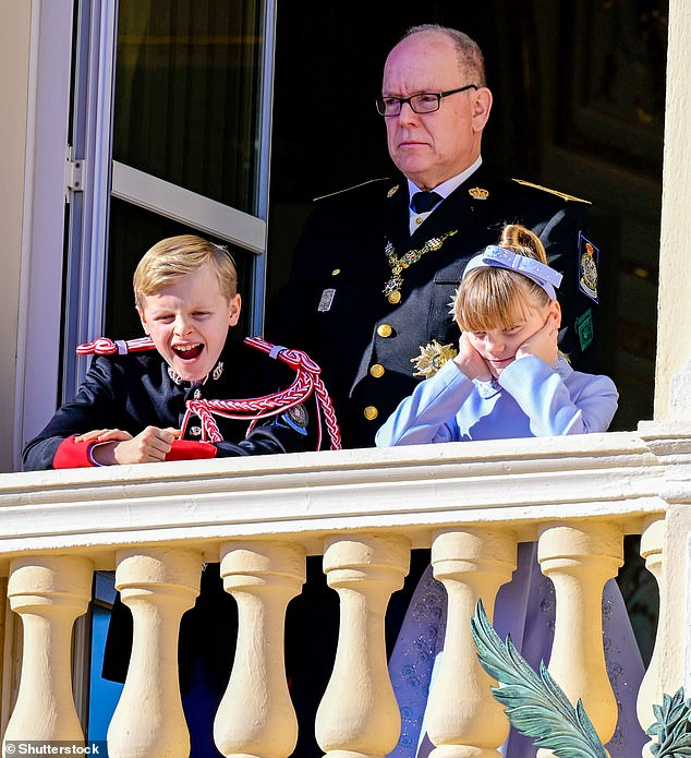 Prince Jacques and Princess Gabriella of Monaco sorely tested their parents' patience as they took to the balcony to mark the country's National Day on Tuesday