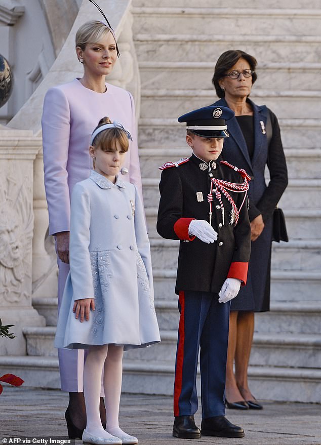 Princess Gabriella, Princess Charlene of Monaco, Prince Jacques of Monaco, Princess Stephanie of Monaco attend a ceremony marking 'National Day in Monaco'