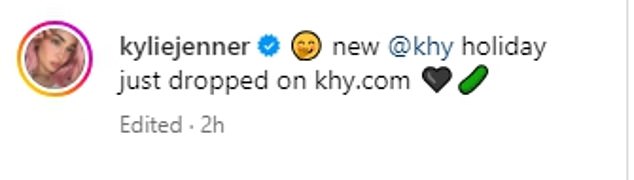 On Wednesday morning, Kylie decided to make fun of sister Kendall's viral cucumber moment - in a promotional clip she shared for her new Khy clothing collection that released hours prior