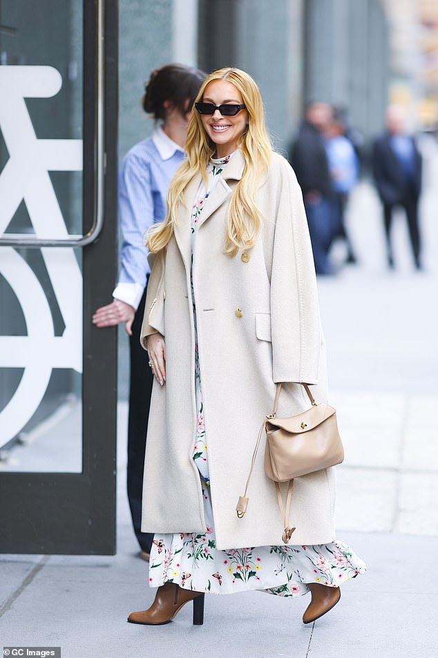 Lindsay Lohan flaunted her youthful new look in New York City on Wednesday