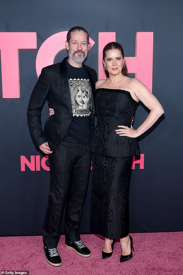 Amy Adams had the support of her husband Darren Le Gallo at the Los Angeles premiere of her new body horror film Nightb***h