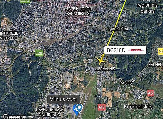 The plane appeared to be lining up for landing, before crashing a little more than 1.5km, or one mile, short of the runway