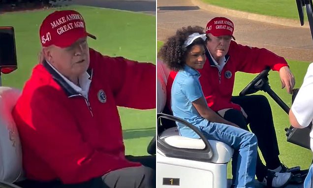 Moment Donald Trump leaves little girl speechless with INSANE question during golf outing