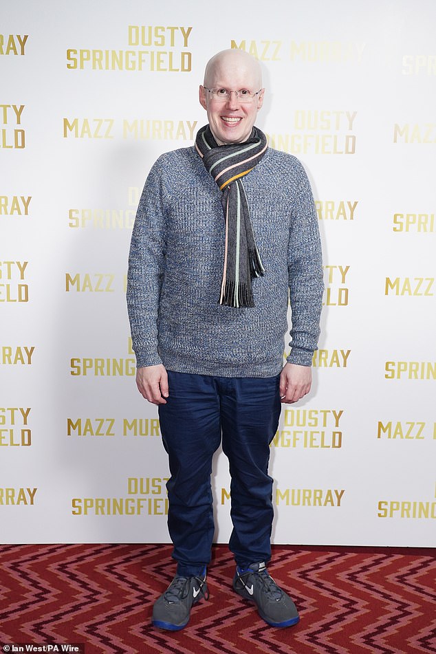 Comedian Matt cut a laidback figure in a grey knit jumper and blue jeans as he graced the red carpet for snaps