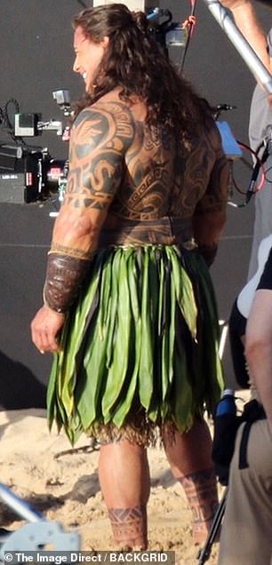 The Red One actor was spotted last week showing off his buff physique on set of the adaptation in Hawaii (seen above)