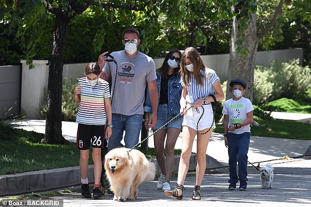 Birdie was seen accompanying Affleck and then-girlfriend Ana de Armas on a family walk with his three kids in 2020