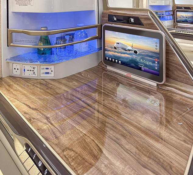 Customers ensconced in business class can make use of wireless charging on the side cocktail table and enjoy next-generation 4K touchscreens