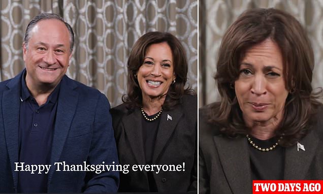 Kamala Harris wears the same outfit from viral, bleary-eyed video to wish Americans a