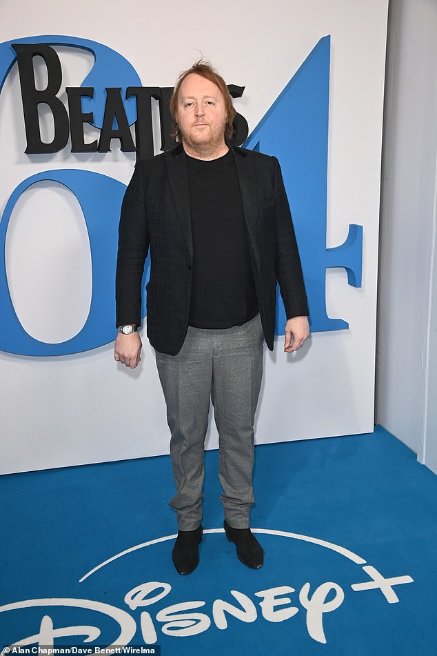 James McCartney cut a smart figure as he attended a special screening of the new Beatles '64 film In Mayfair, London on Thursday