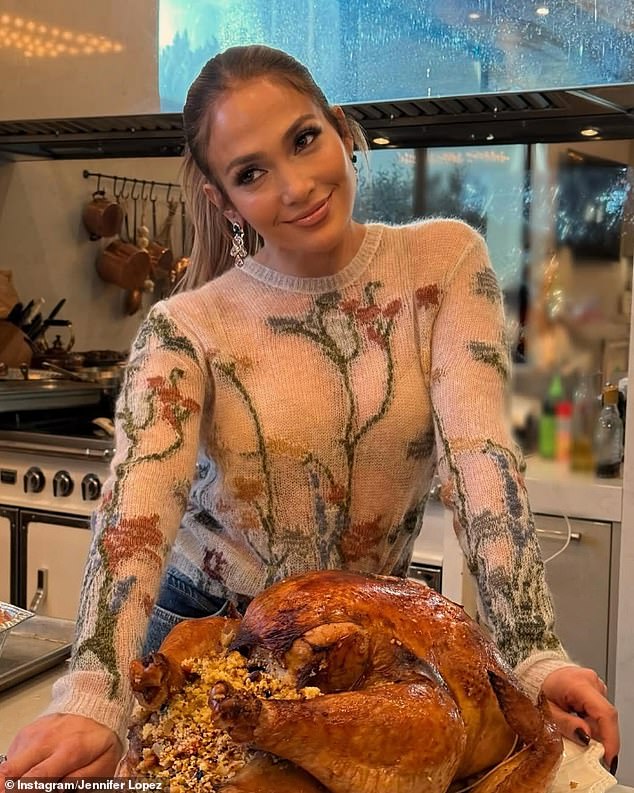 While Ben spent Thanksgiving with his family, J-Lo took to Instagram to share a solo snap with her stuffed turkey which Judi suggested is 'a performative pose for the camera'