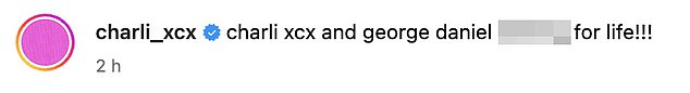 Charli and George announced their engagement last November with a post on Instagram as the star wrote: 'charli xcx and george f***ing for life!'