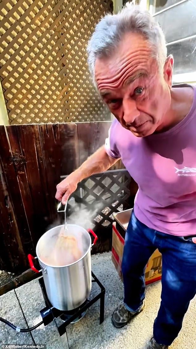 The 70-year-old had shared a video of himself to his social media pages on Thursday of him cooking to celebrate the holiday