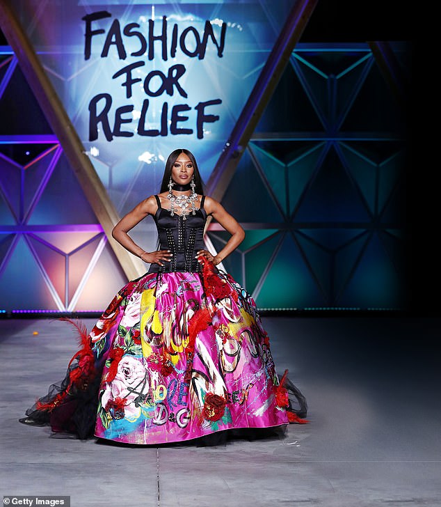 Campbell walks the Runway at Fashion at the 2018 Cannes Film Festival