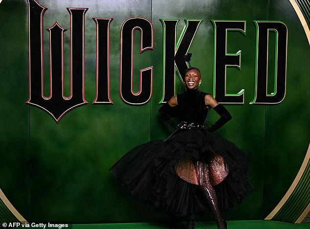 Cynthia Erivo at the UK premiere of the film Wicked at the Royal Festival Hall, London