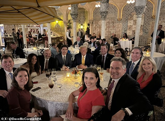 All appeared to be well between Donald Trump and Justin Trudeau in an all-smiles photo of the president-elect and Canadian Prime Minister at Mar-a-Lago Friday night