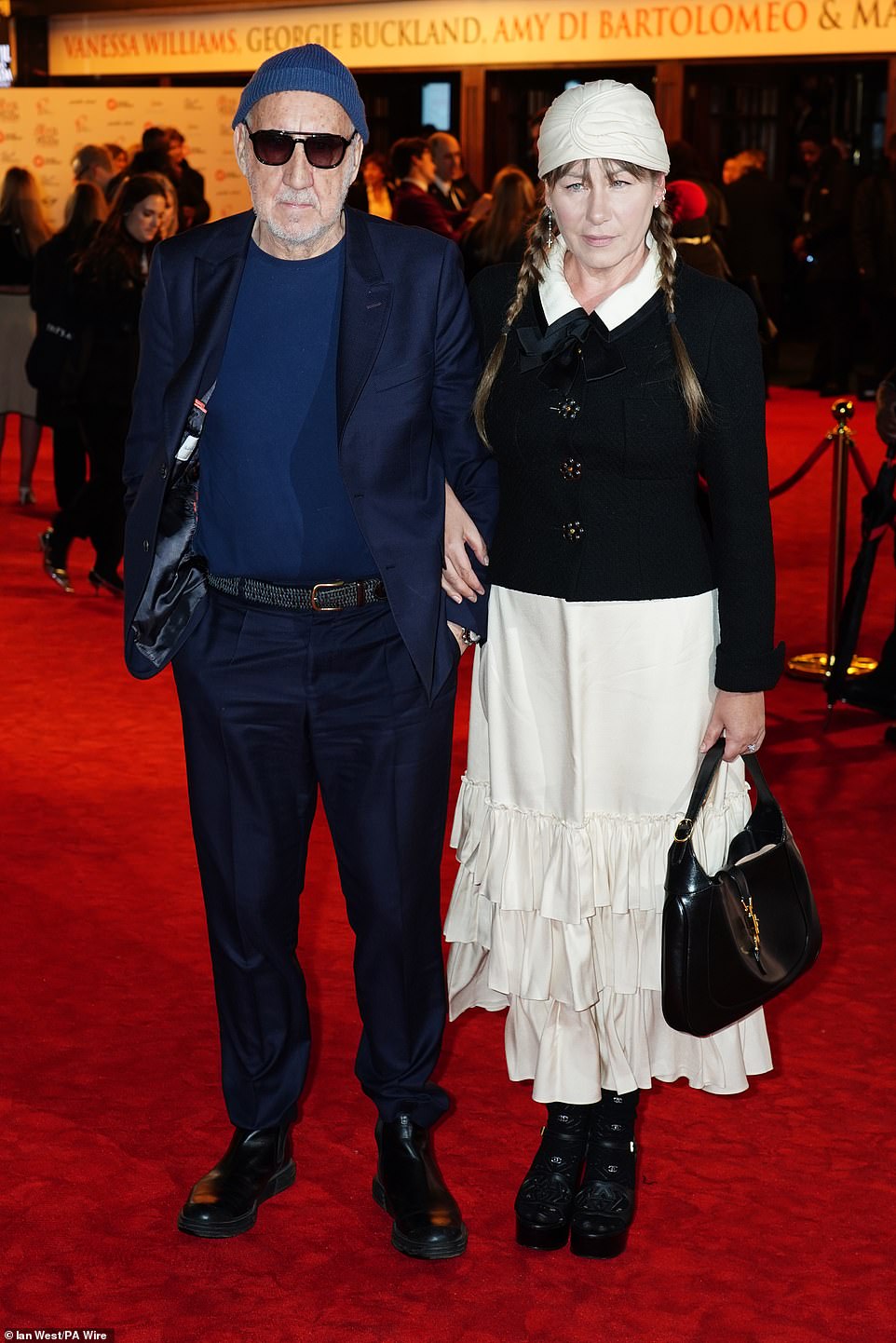 Music icon and former The Who star Pete Townshend, 79, was joined by wife Rachel Fuller