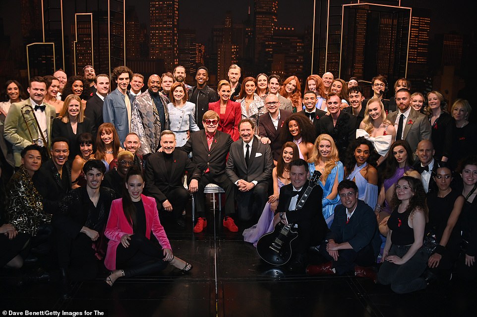 All the cast, the crew and orchestra joined the Rocket Man singer on stage