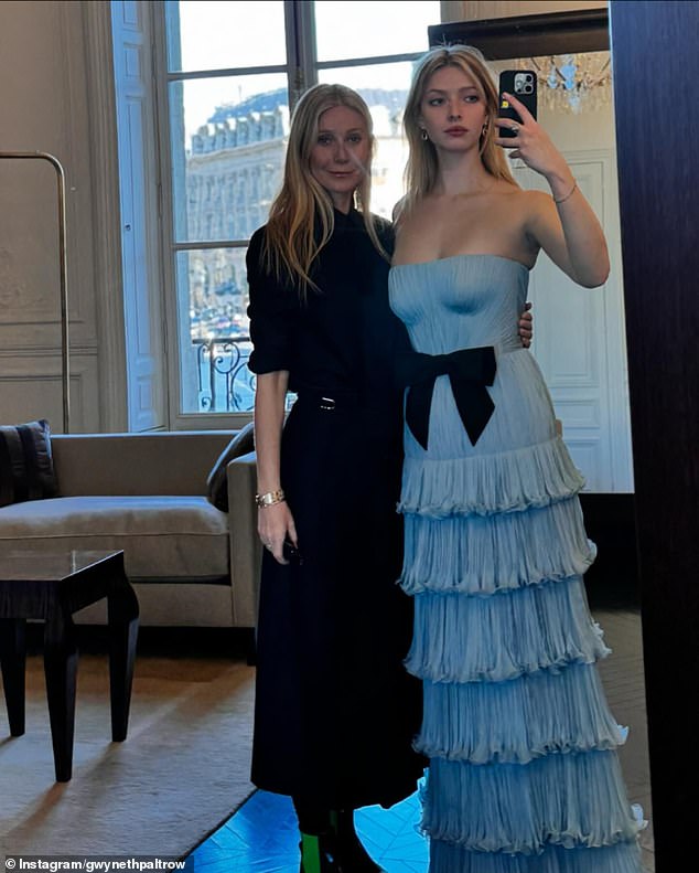 It wasn't the only time she raised eyebrows at the ball. She was also accused of having a 'mean girl' moment, after a clip emerged of her stealing the spotlight from another girl who was having her picture taken; seen with Gwyneth