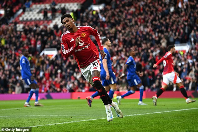 Marcus Rashford burst back into form by scoring two goals against the Toffees at Old Trafford