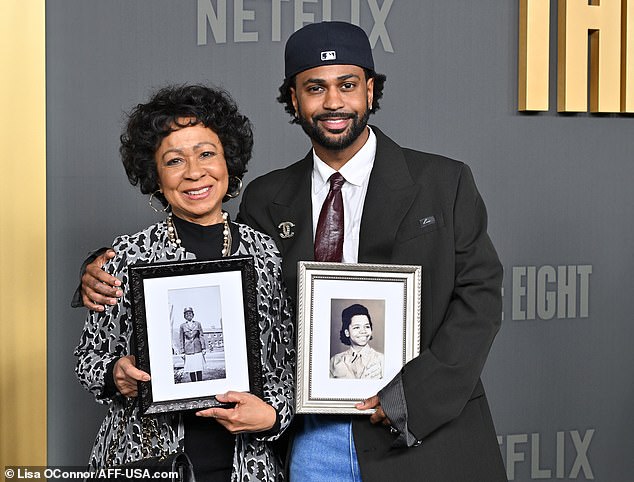 Big Sean Anderson and Myra Anderson were seen holding up photos as they posed at the event