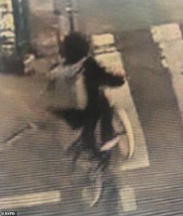 Detectives released this image showing the killer escaping the scene on a bicycle