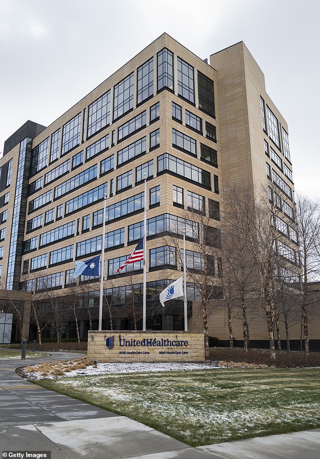 Flags flew at half-mast at the UnitedHealthcare headquarters in Minnetonka, Minnesota on Wednesday following the slaying of the executive