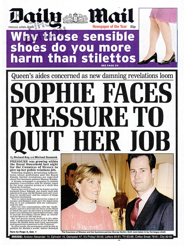 The Daily Mail's front page on April 6, 2001, following the publication of the tapes