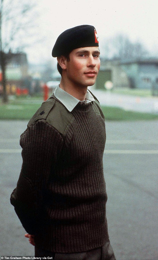 Prince Edward wearing his Royal Marines uniform at RAF Benson