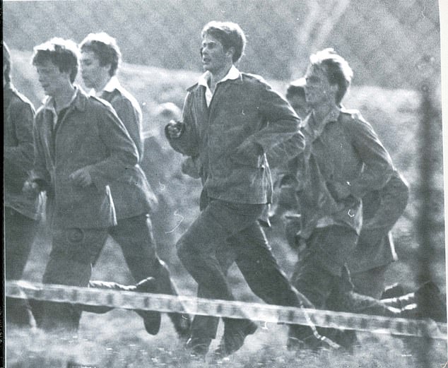 The Prince running during a commando assault course back in the 1980s