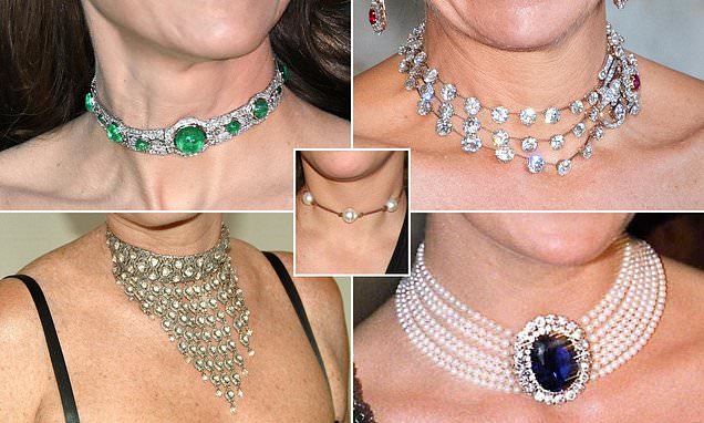 Can you guess who wore these glittering chokers? Match the necklace to the royal...