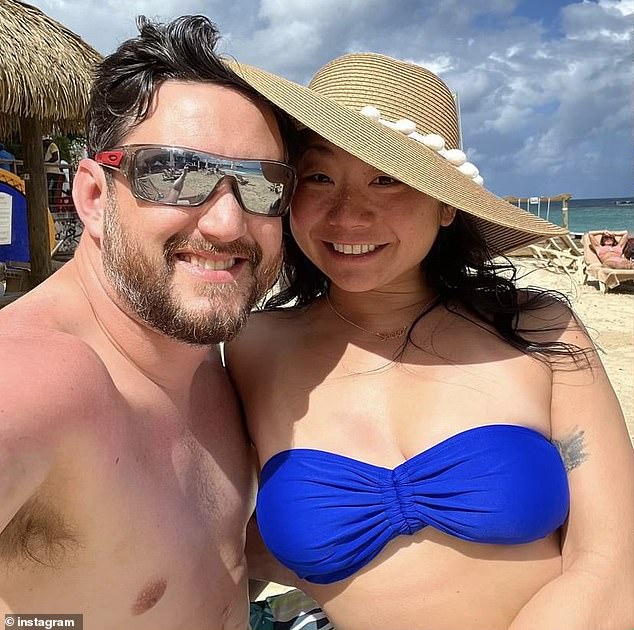 Bradley Robert Dawson (left), now 40, was convicted of murdering his new wife, Christe Chen Dawson (right), 36, after authorities found her brutally maimed inside the couple's luxurious honeymoon suite at the Turtle Island Resort in Yasawa