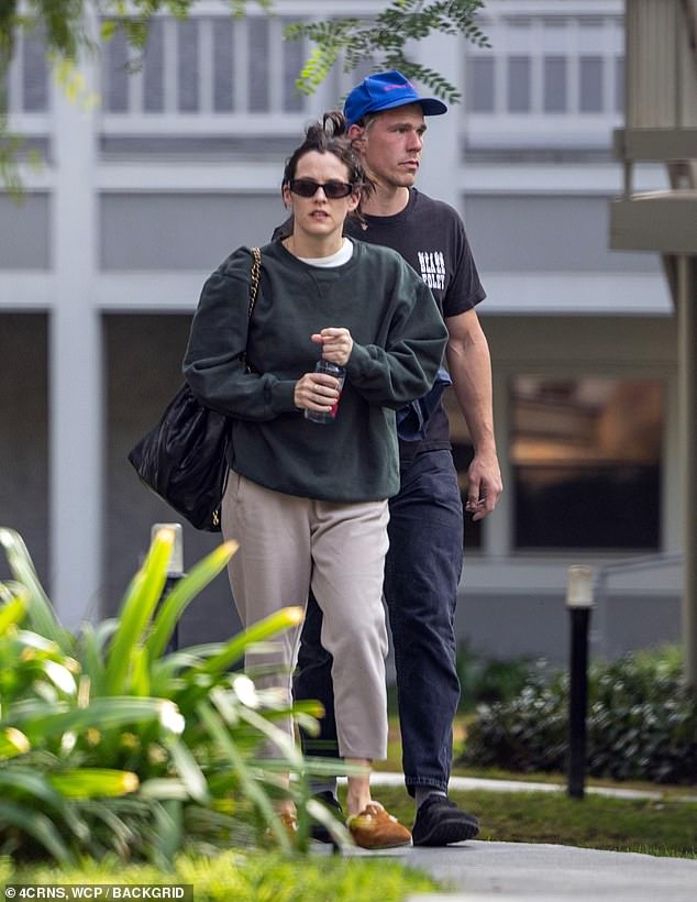 Riley Keough cut a casual figure when she was spotted heading to the spa with her husband, Australian stuntman Ben Smith-Petersen, in Westlake, Ohio, on Monday