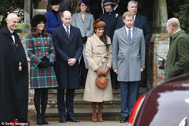 Kate, William, Meghan Markle and Prince Harry attending the Christmas Day church service in Sandringham in 2017