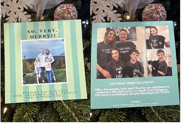 Morning show co-host Savannah Guthrie made a rare appearance with her husband and children on her family's 2024 holiday card. And they introduced a new member of the family: They have adopted a dog name Fetch.