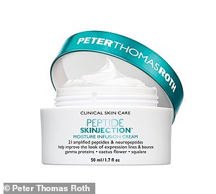 She then uses Peptide Skinjection Moisture Infusion Cream ($65)