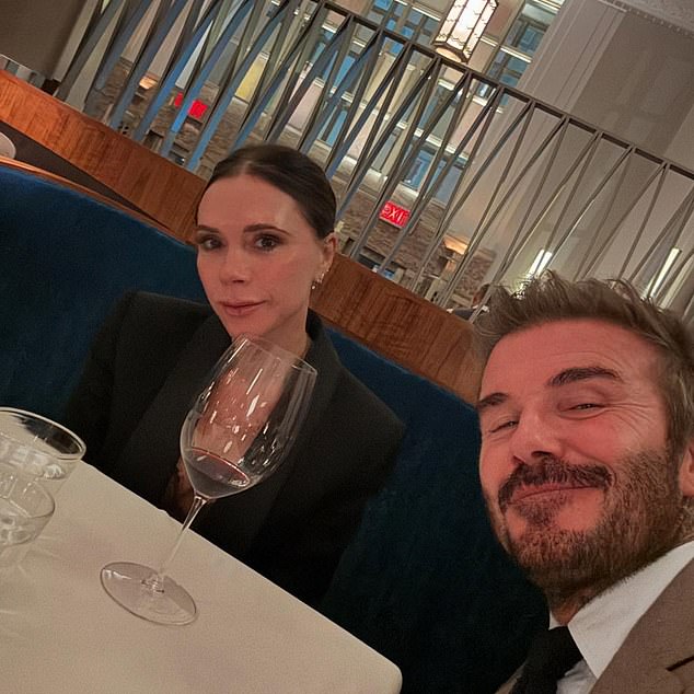 Victoria Beckham enjoyed a romantic date night with her husband David at high-end Eleven Madison Park in New York on Monday