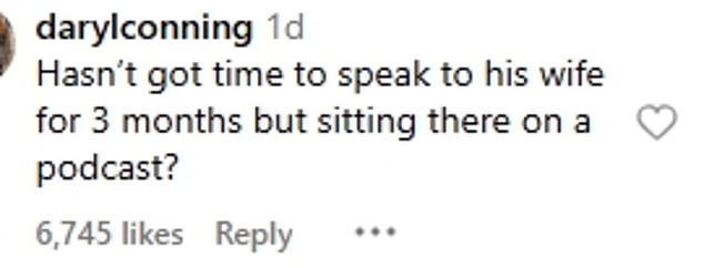 Fans took to the comment section, surprised Tyson has cut contact with Paris and asked: 'Why wouldn¿t you speak to your wife and kids? I don¿t get that at all'