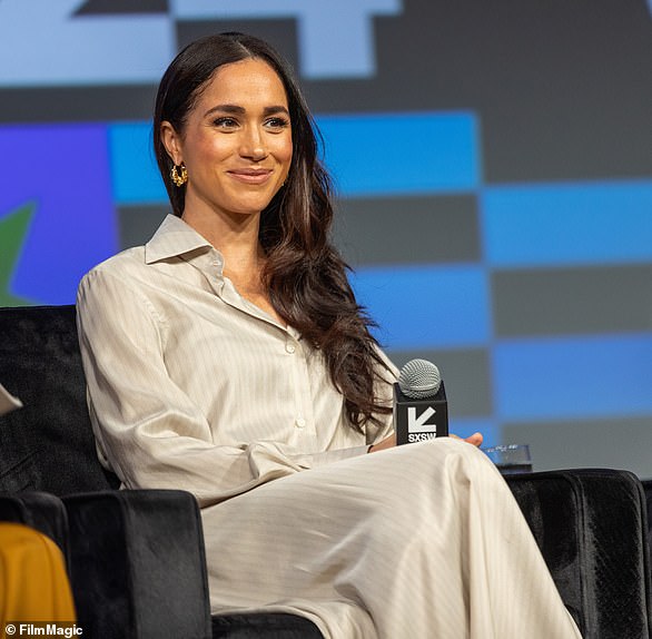 Meghan onstage during the "Keynote: Breaking Barriers, Shaping Narratives: How Women Lead On and Off the Screen" during the SXSW 2024 Conference and Festivals at Austin Convention Center on March 08, 2024 in Austin, Texas