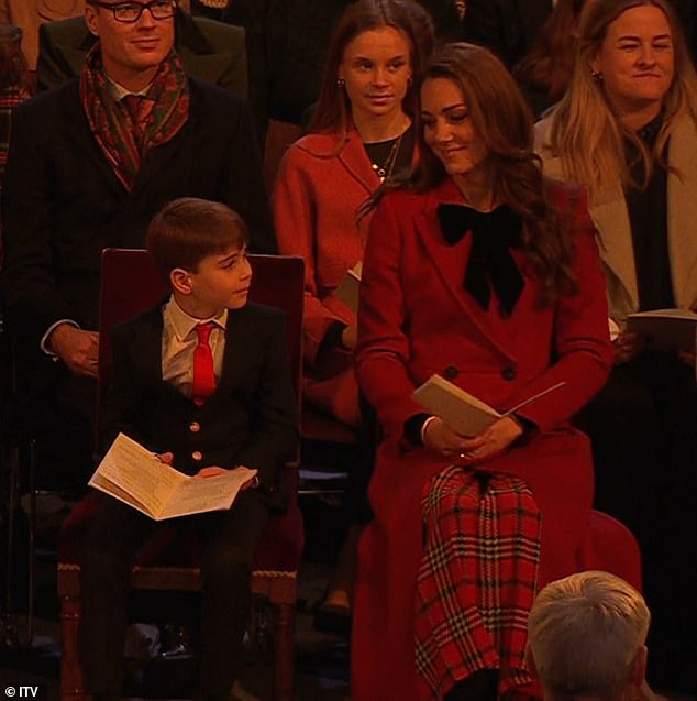 The Princess of Wales and Prince Louis shared a very sweet moment in the first glimpse of the royals inside her 'Together At Christmas ' carol concert