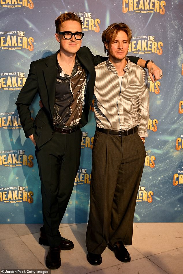 He was sweetly supported by his fellow band member Dougie Poynter (right)