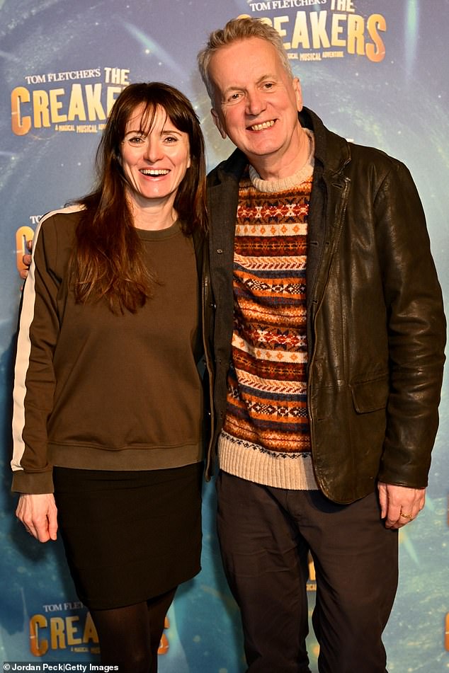 Meanwhile Frank Skinner, 67, also appeared in jovial spirits as he took to the red carpet with partner of 23 years Cath Mason, 55