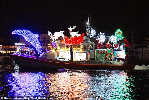 Pictured: Key West's annual boat parade, where a team of judges votes on the best adorned ships