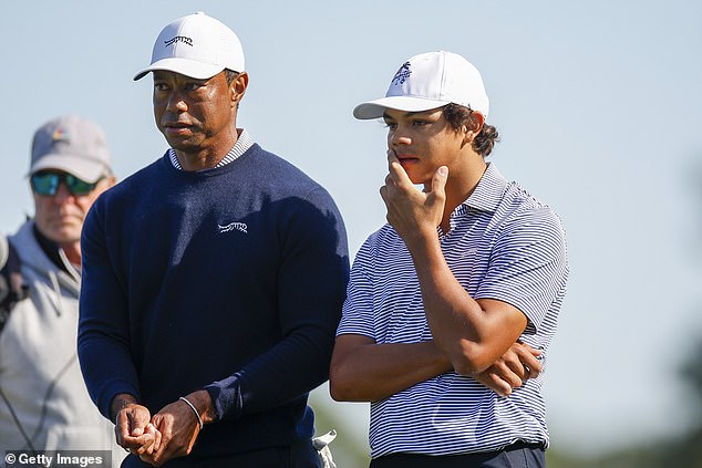 Tiger Woods returned to golf on Saturday at the PNC Championship with his son Charlie, 15